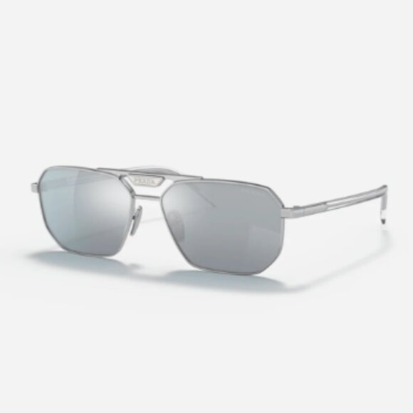 NEW PRADA SUNGLASSES, PR58YS 1BC02R EYEWEAR PRADA PR58YS 1BC02R Silver Mirror - Picture 1 of 2